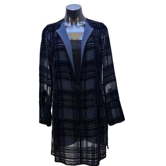 NWT Akris Sheer Tunic Midnight Blue Size 6 2p - Picture 5 of 8